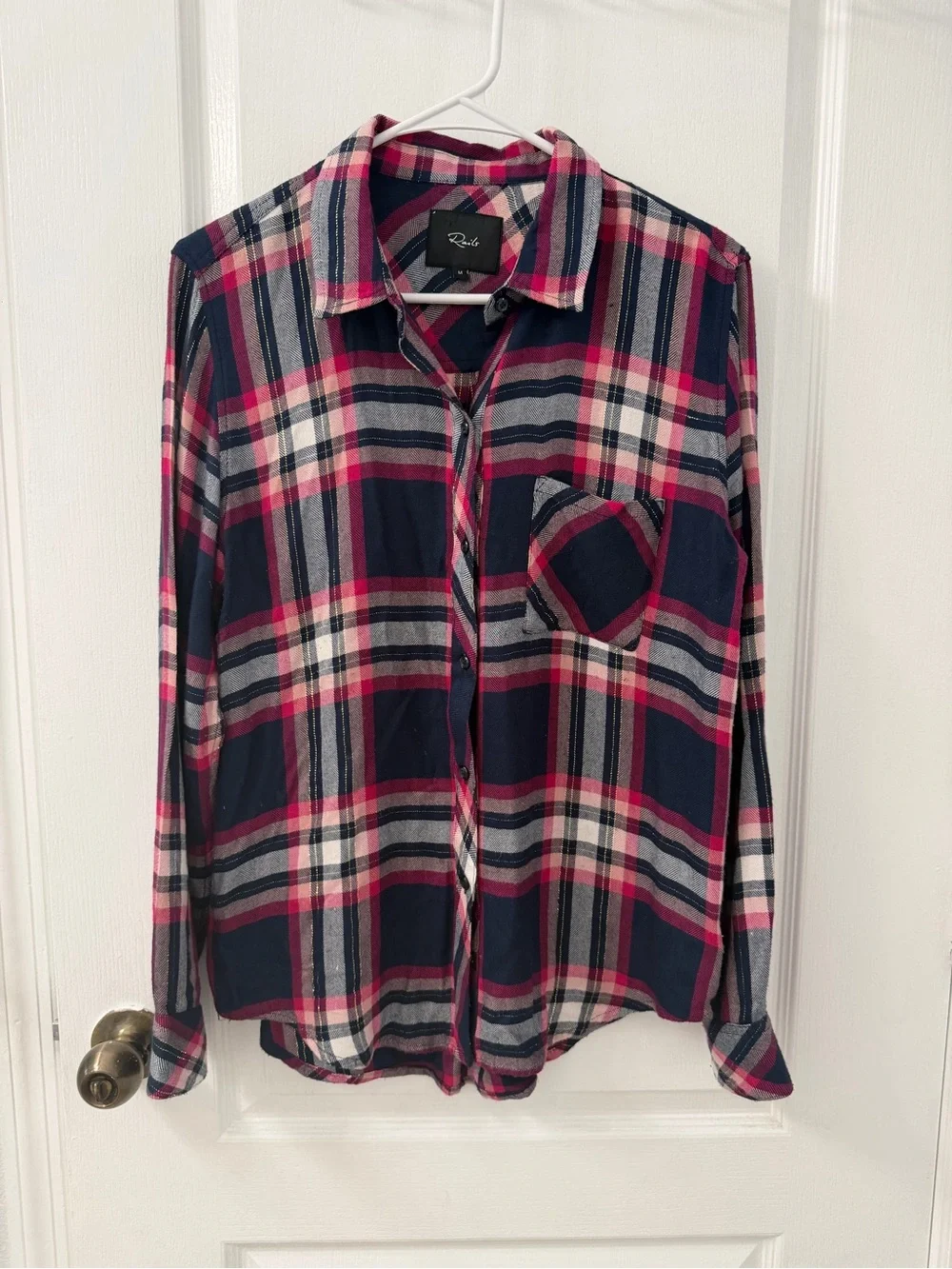 Rails Hunter Flannel Pink Fuchsia Button Down Shirt Size M